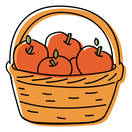 Apple basket fruits PNG Design