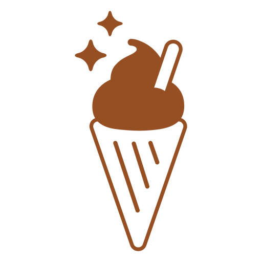 Sparkly ice cream cone filled stroke