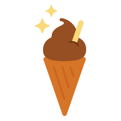 Sparkly ice cream cone flat PNG Design