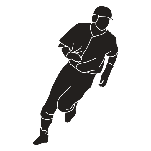 Cricket player running cut out