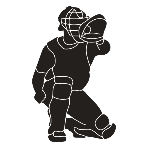 Cricket player receiving ball cut out PNG Design