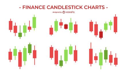Conjunto de gráfico de velas de finanzas Conjunto de gráfico de velas de finanzas