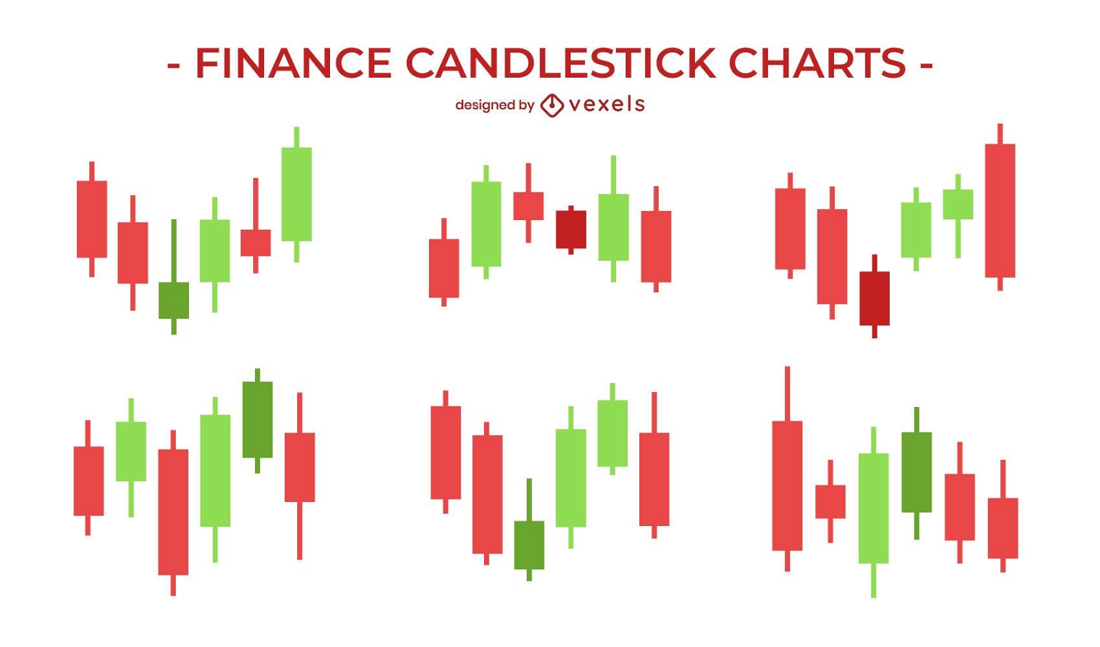 Conjunto de gráfico de velas de finanzas