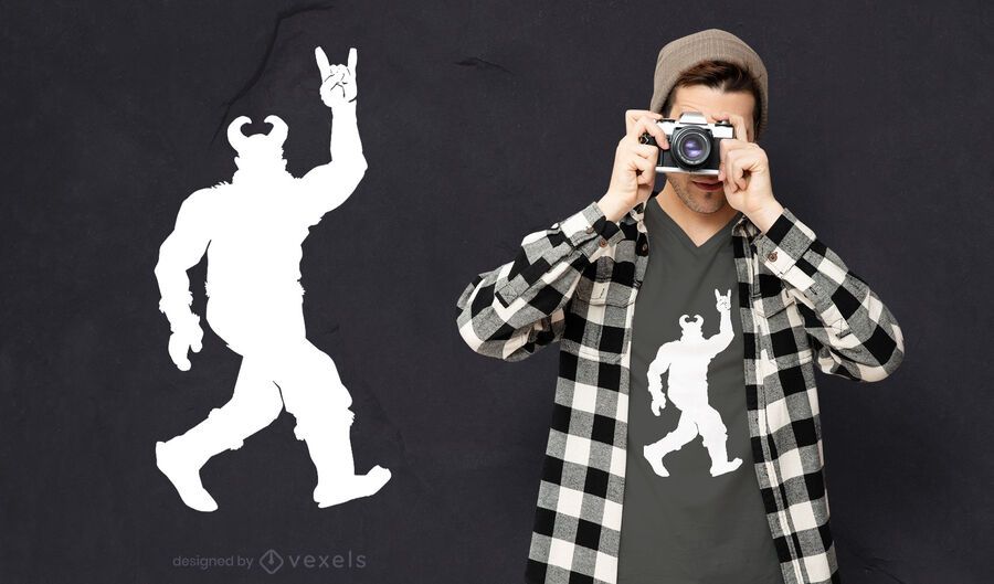 Viking silhouette rock n roll t-shirt design Viking silhouette rock n roll t-shirt design