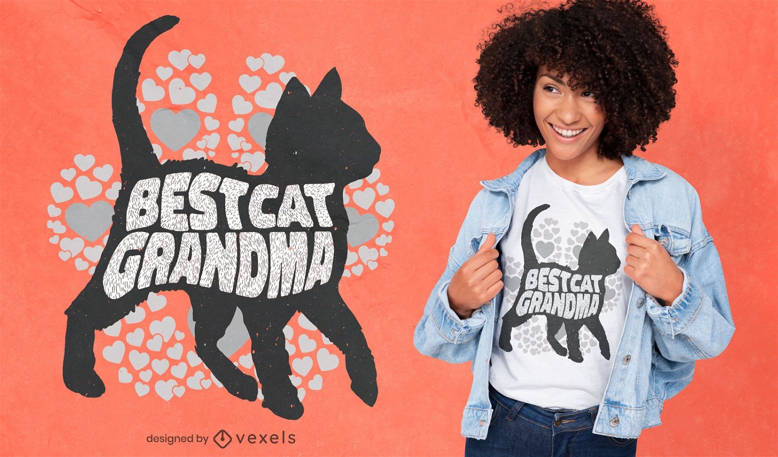 El mejor dise?o de camiseta de abuela de gato