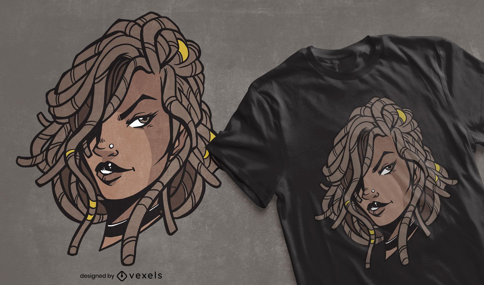 Dreadlocks woman t-shirt design