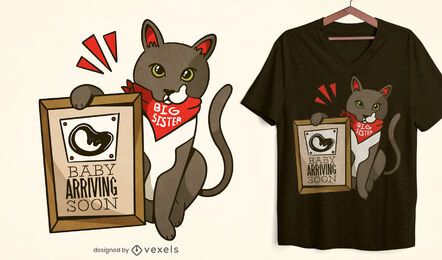Baby, das bald Katze T-Shirt Design ankommt
