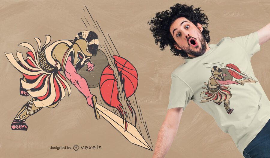 Basketball spartan soldier t-shirt design Basketball spartan soldier t-shirt design
