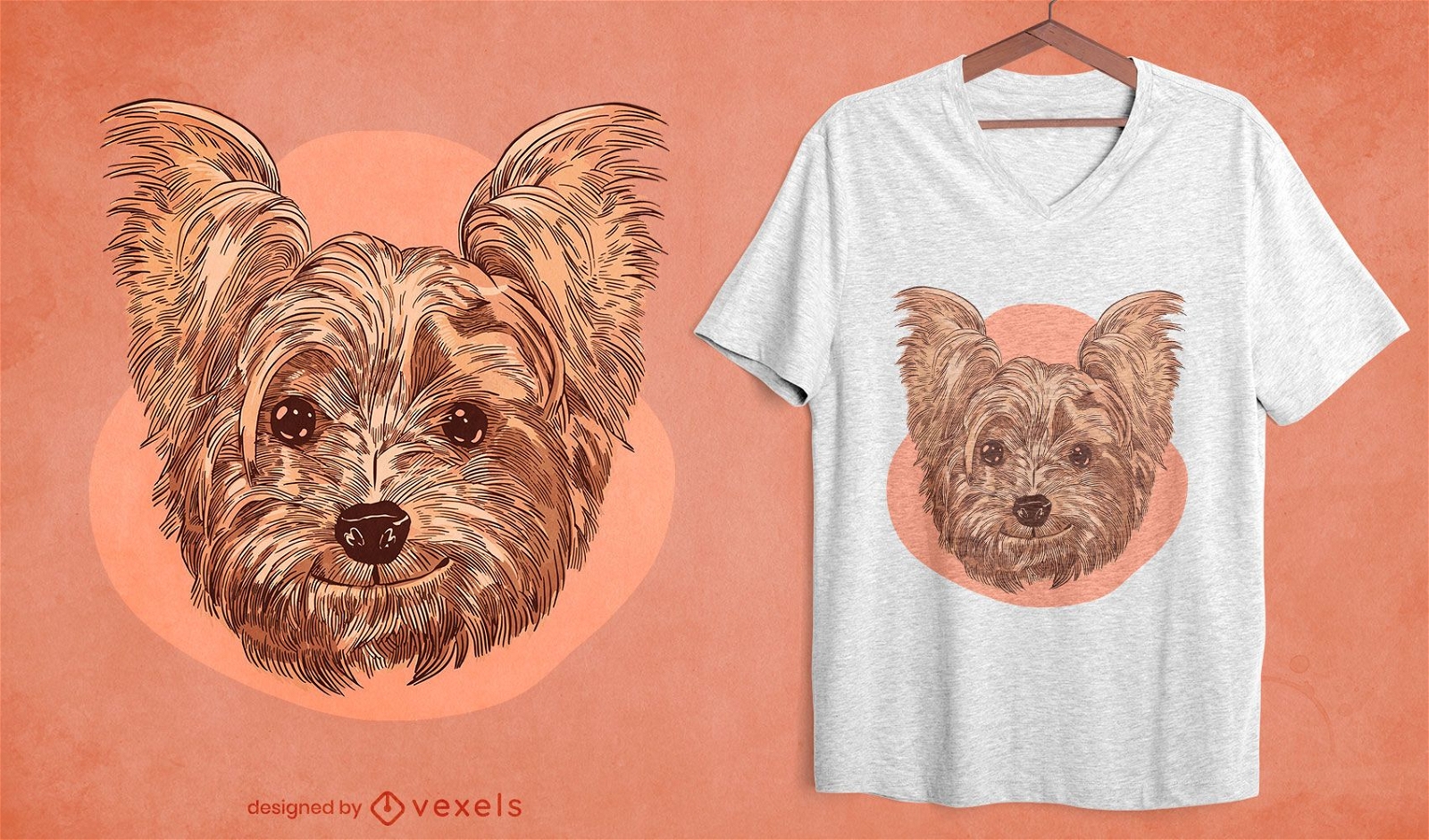 Design de t-shirt de cão a sorrir