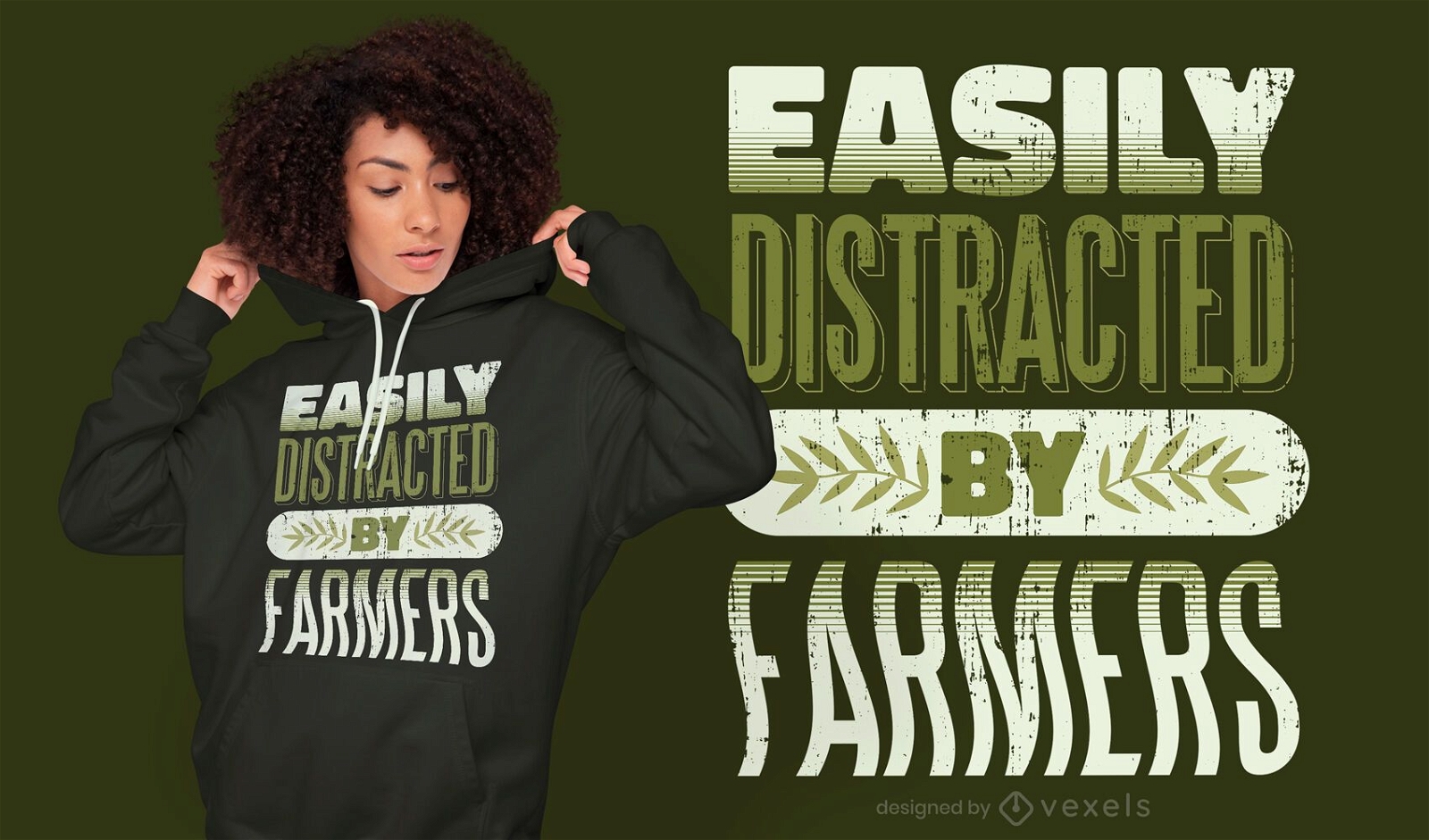 Distracted by farmers quote t-shirt design