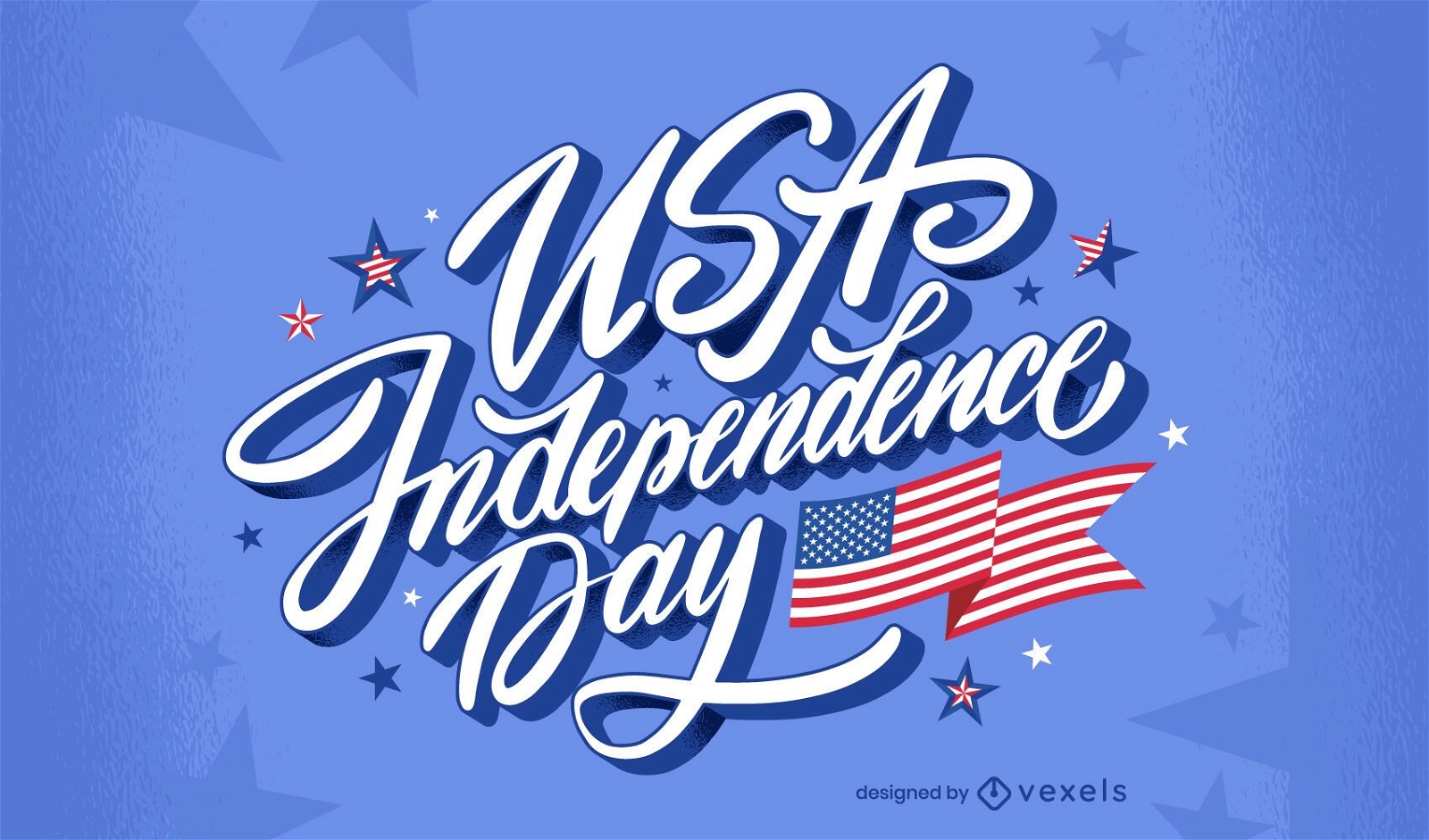 USA independence day celebration lettering