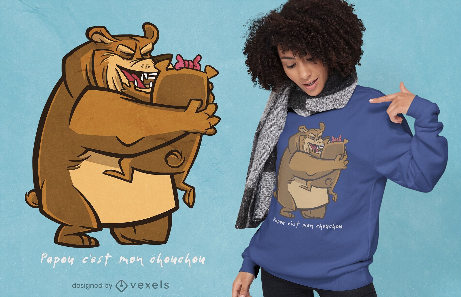 Design de camiseta do papai urso