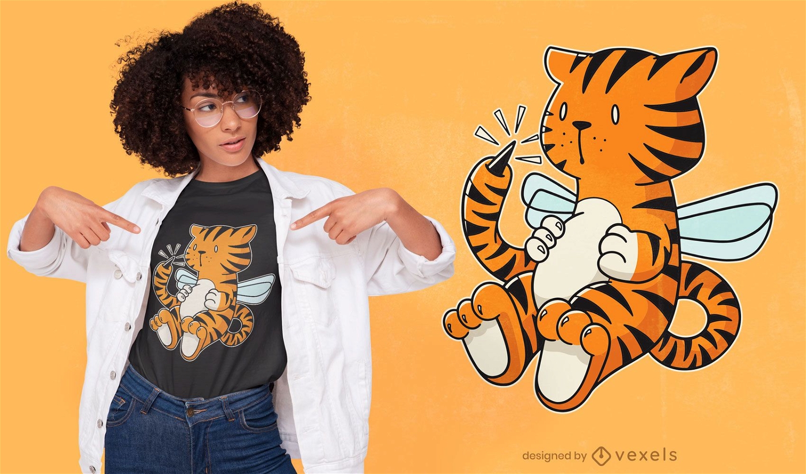 Design de camiseta do tigre Hornet