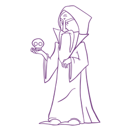 Fantasy wizard and skull  Transparent PNG