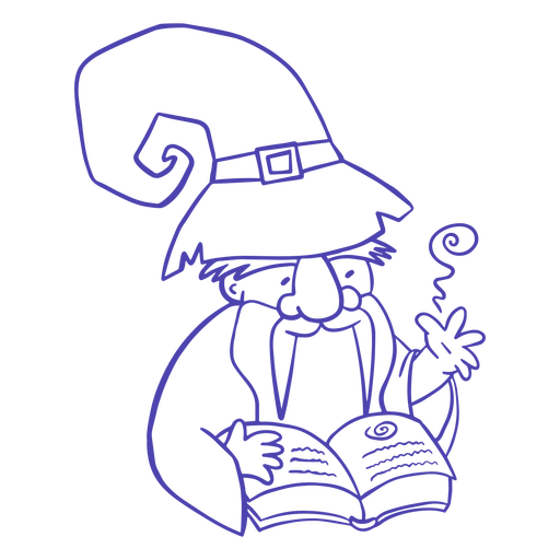 Wizard chibi magic book