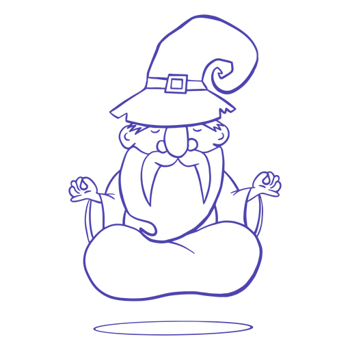 Meditating wizard character