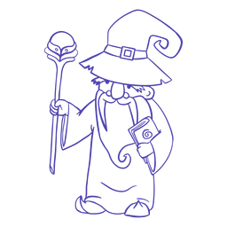Cute wizard fantasy character Transparent PNG