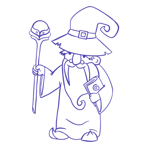 Cute wizard fantasy character PNG Design