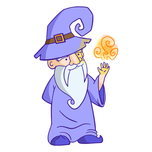 Wizard doing magic illustration