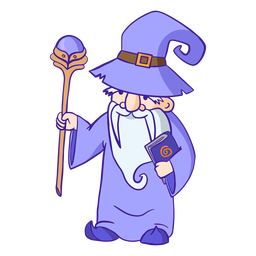 Wizard with a magic wand illustration Transparent PNG