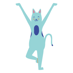 Cheering cat flat PNG Design