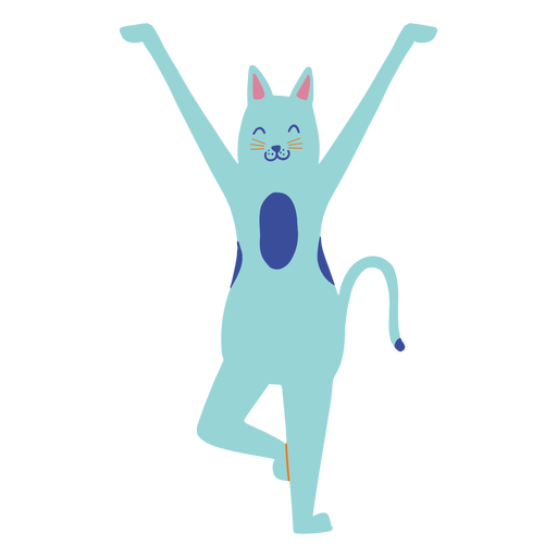 Cheering cat flat PNG Design