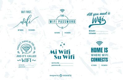 Conjunto de crachá de senha Wifi Conjunto de crachá de senha Wifi