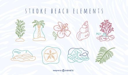Conjunto de elementos de praia Stroke