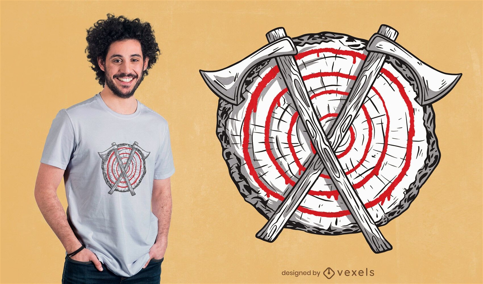 Design de camiseta para arremesso de machado