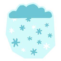 Snowy cloud flat PNG Design