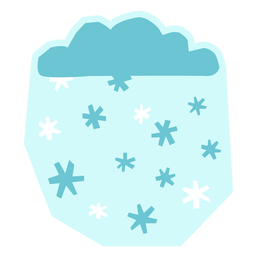 Snowy cloud flat PNG Design