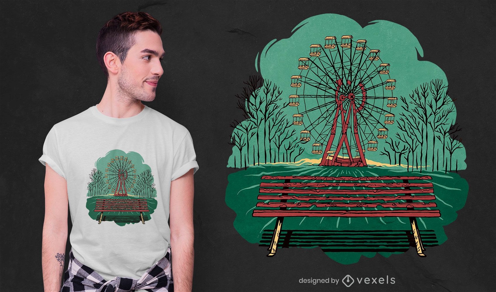 Design de camiseta da roda gigante de Chernobyl