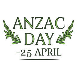 Anzac day green quote color stroke PNG Design Transparent PNG