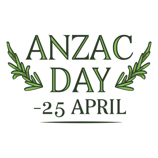 Anzac day green quote color stroke PNG Design