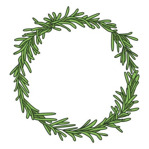 Ornamental circle of leaves color stroke PNG Design
