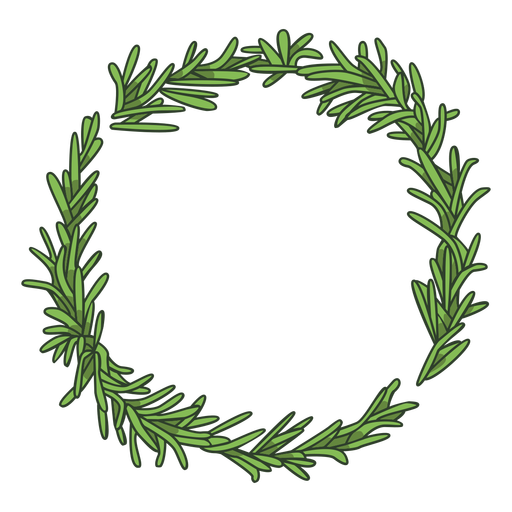 Circle of ornamental leaves color stroke