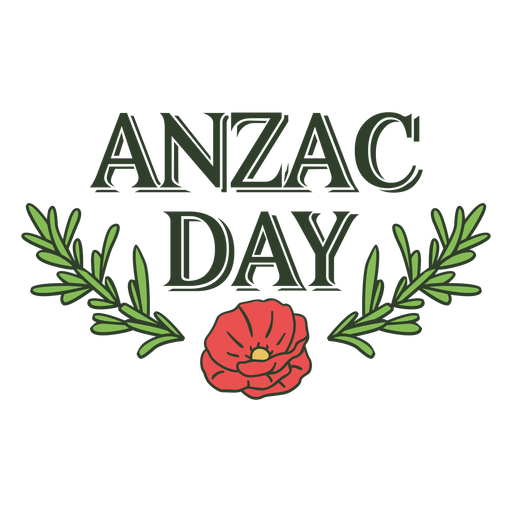 Anzac day ornamental sign color stroke PNG Design