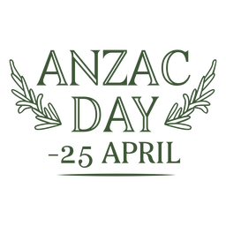 Anzac day label stroke PNG Design Transparent PNG