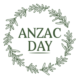Anzac day round label stroke PNG Design