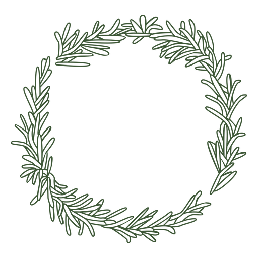 Open crown of leaves stroke PNG Design