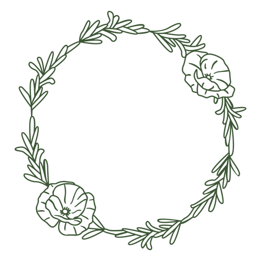 Wreath leaves and flowers anzac day PNG Design