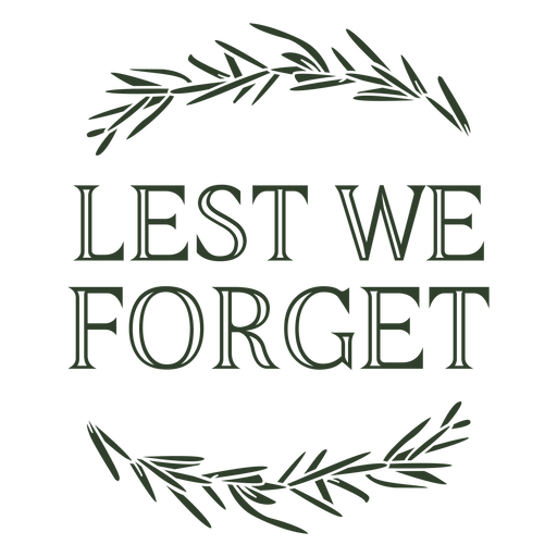 Lest we forget Anzac day quote stroke