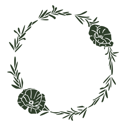 Anzac crown of flowers and leaves cut out PNG Design