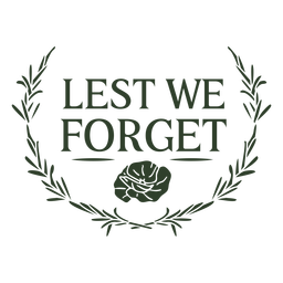 Anzac day memorial quote badge PNG Design