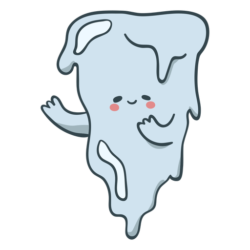 Melting ice cute character PNG Design