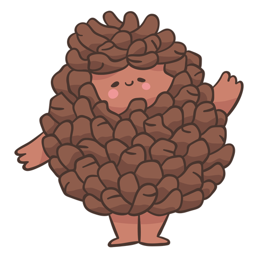 Pine cone cute character