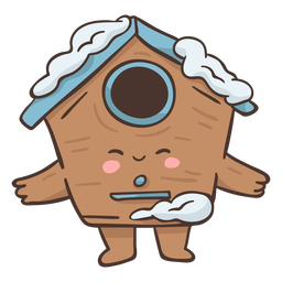 Bird house cute character PNG Design