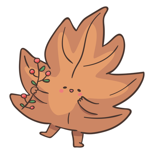 Personagem fofa de folha de outono Desenho PNG