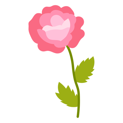 Single rose flat PNG Design