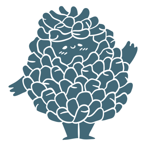 Pine cone cute character cut out
